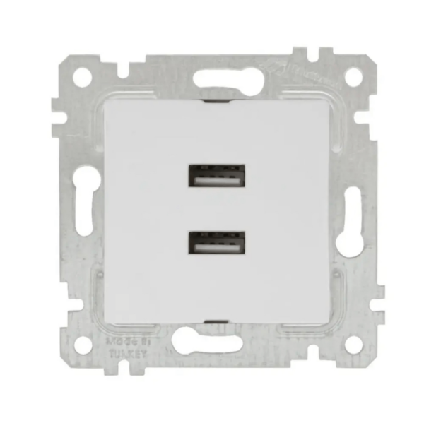 Mutlusan Rita 2'li Usb Şarj Prizi (Çerçevesiz)