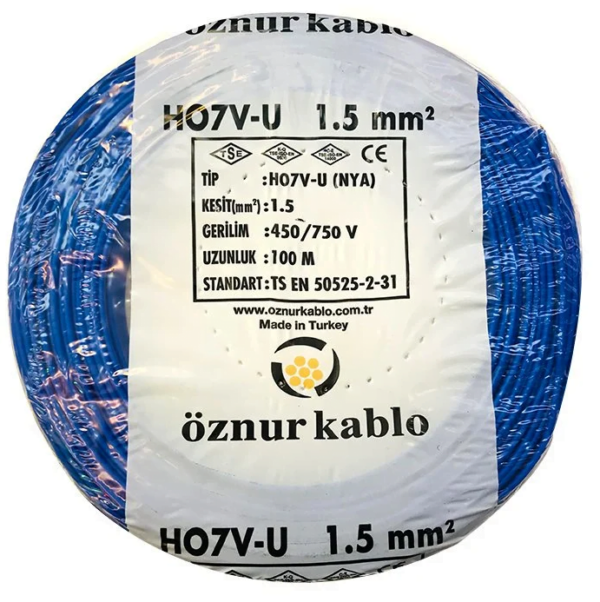 Öznur 1,5mm NYA Kablo(Mavi)