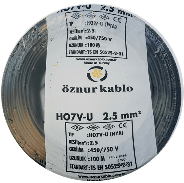 Öznur 2,5mm NYA Kablo(Siyah)