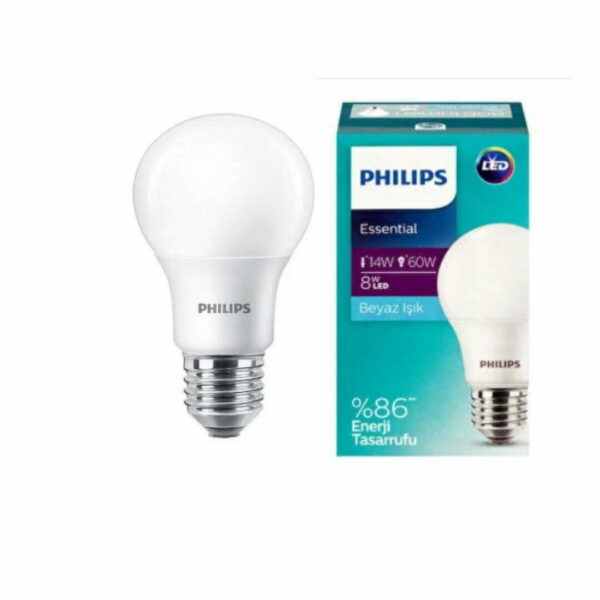 Philips Essential 8W Led Ampul(Beyaz Işık)